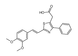 2-[2-[(E)-2-(3,4-dimethoxyphenyl)ethenyl]-4-phenyl-1,3-thiazol-5-yl]acetic acid结构式