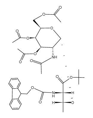 N-(9H-fluoren-9-yl)methoxycarbonyl-O-(3,4,6-tri-O-acetyl-2-acetamido-2-deoxy-α-D-galactopyranosyl)-L-threonine tert-butyl ester Structure