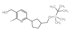[6-[3-[[tert-butyl(dimethyl)silyl]oxymethyl]pyrrolidin-1-yl]-2-fluoropyridin-3-yl]methanol Structure