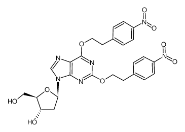 2,6-BIS-O-[2-(4-NITROPHENYL)ETHYL]-2'-DEOXYXANTHOSINE结构式