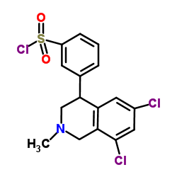 3-(6,8-Dichloro-2-methyl-1,2,3,4-tetrahydro-4-isoquinolinyl)benzenesulfonyl chloride Structure
