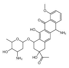 9-acetyl-12-amino-7-(4-amino-5-hydroxy-6-methyloxan-2-yl)oxy-6,9-dihydroxy-4-methoxy-7,8,10,12-tetrahydrotetracen-5-one Structure