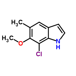 7-Chloro-6-Methoxy-5-Methyl 1H-indole结构式
