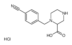 1-(4-Cyano-benzyl)-piperazine-2-carboxylic acid hydrochloride结构式
