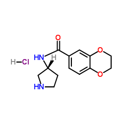 2,3-Dihydro-benzo[1,4]dioxine-6-carboxylic acid (R)-pyrrolidin-3-ylamide hydrochloride Structure