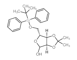 5-O-叔丁基二苯基甲硅烷基-2,3-O-异亚丙基-α,β-D-呋喃呋喃糖结构式