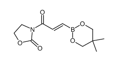 (E)-3-<3-(5,5-dimethyl-1,3,2-dioxaborinan-2-yl)propenoyl>-1,3-oxazolidin-2-one Structure