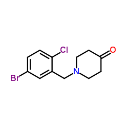 1-(5-Bromo-2-chlorobenzyl)-4-piperidinone structure