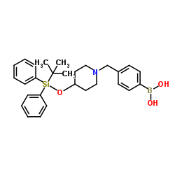 (4-((4-((tert-butyldiphenylsilyl)oxy)piperidin-1-yl)Methyl)phenyl)boronic acid structure