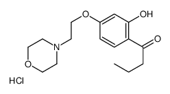 1-[2-hydroxy-4-(2-morpholin-4-ium-4-ylethoxy)phenyl]butan-1-one,chloride Structure