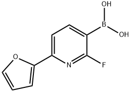 2-Fluoro-6-(2-furyl)pyridine-3-boronic acid结构式