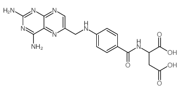 L-Aspartic acid,N-[4-[[(2,4-diamino-6-pteridinyl)methyl]amino]benzoyl]- Structure