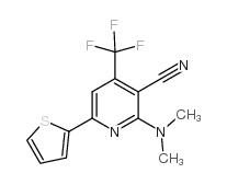 2-(二甲基氨基)-6-(2-噻吩)-4-(三氟甲基)烟腈结构式