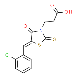 (E)-3-(5-(2-chlorobenzylidene)-4-oxo-2-thioxothiazolidin-3-yl)propanoic acid Structure