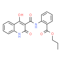 propyl 2-{[(4-hydroxy-2-oxo-1,2-dihydroquinolin-3-yl)carbonyl]amino}benzoate结构式