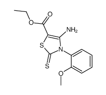 ethyl 4-amino-3-(2-methoxyphenyl)-2-sulfanylidene-1,3-thiazole-5-carboxylate结构式