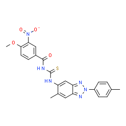 4-Methoxy-N-{[6-methyl-2-(4-methylphenyl)-2H-benzotriazol-5-yl]carbamothioyl}-3-nitrobenzamide结构式