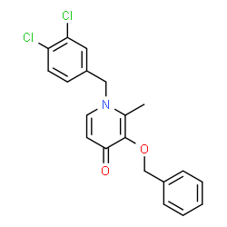 3-(Benzyloxy)-1-(3,4-dichlorobenzyl)-2-methyl-4(1H)-pyridinone structure