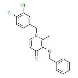 3-(Benzyloxy)-1-(3,4-dichlorobenzyl)-2-methyl-4(1H)-pyridinone Structure