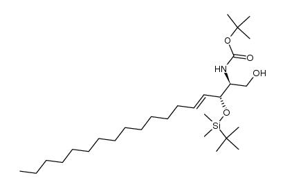 tert-butyl (2S,3R,E)-2-(tert-butyldimethylsiloxy)-1-hydroxyoctadec-4-en-2-ylcarbamate Structure