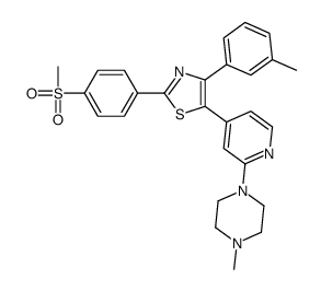 4-(3-methylphenyl)-5-[2-(4-methylpiperazin-1-yl)pyridin-4-yl]-2-(4-methylsulfonylphenyl)-1,3-thiazole结构式