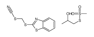 1,3-benzothiazol-2-ylsulfanylmethyl thiocyanate,1-methylsulfonylsulfanylpropan-2-ol Structure