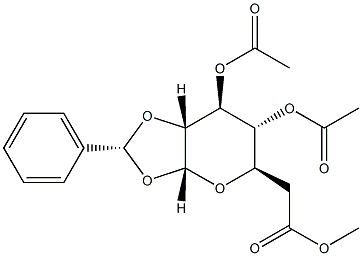 1-O,2-O-[(R)-Benzylidene]-α-D-glucopyranose triacetate结构式