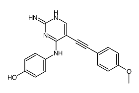 4-[[2-amino-5-[2-(4-methoxyphenyl)ethynyl]pyrimidin-4-yl]amino]phenol Structure