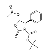 (4R,5S)-5-acetoxy-2-oxo-4-phenyloxazolidine-3-carboxylic acid tert-butylester Structure