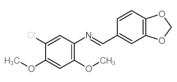1-benzo[1,3]dioxol-5-yl-N-(5-chloro-2,4-dimethoxy-phenyl)methanimine结构式