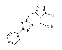 4-Ethyl-5-(5-phenyl-tetrazol-2-ylmethyl)-4H-[1,2,4]triazole-3-thiol Structure