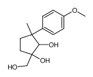 1-(hydroxymethyl)-3-(4-methoxyphenyl)-3-methylcyclopentane-1,2-diol结构式