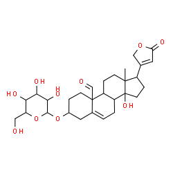 3β-(β-D-Glucopyranosyloxy)-14-hydroxy-19-oxocarda-5,20(22)-dienolide structure