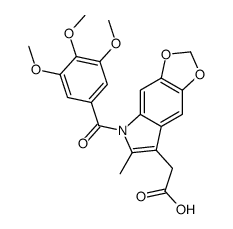 6-Methyl-5-(3,4,5-trimethoxybenzoyl)-5H-1,3-dioxolo[4,5-f]indole-7-acetic acid structure