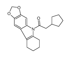 5-(Cyclopentylacetyl)-6,7,8,9-tetrahydro-5H-1,3-dioxolo[4,5-b]carbazole结构式