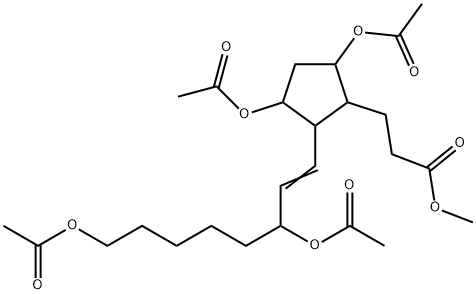 3,5-Bis(acetyloxy)-2-[3,8-bis(acetyloxy)-1-octenyl]cyclopentanepropanoic acid methyl ester结构式