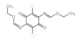 Methanimidic acid,N,N'-(2,5-dichloro-3,6-dioxo-1,4-cyclohexadiene-1,4-diyl)bis-, diethyl ester(9CI)结构式