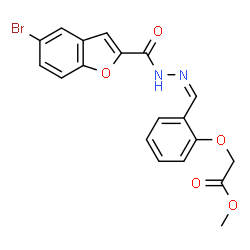 2-Benzofurancarboxylicacid,5-bromo-,[[2-(2-methoxy-2-oxoethoxy)phenyl]methylene]hydrazide(9CI) Structure