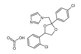 1-<<4-(2-chlorophenyl)-2-(4-chlorophenyl)-1,3-dioxolan-2-yl>methyl>-1H-imidazole nitrate Structure