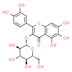 3-[(β-D-Glucopyranosyl)oxy]-3',4',5,6,7-pentahydroxyflavone结构式