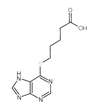 Pentanoic acid,5-(9H-purin-6-ylthio)- Structure