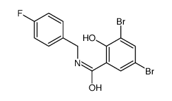 3,5-dibromo-N-[(4-fluorophenyl)methyl]-2-hydroxybenzamide结构式