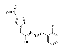 N-[(2-fluorophenyl)methylideneamino]-2-(4-nitropyrazol-1-yl)acetamide结构式