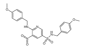 N-(p-Methoxybenzyl) 6-(p-methoxybenzylamino)- 5-nitro-3-pyridinesulfonamide Structure