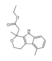 (1,5-dimethyl-1,3,4,9-tetrahydro-pyrano[3,4-b]indol-1-yl)-acetic acid ethyl ester结构式