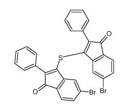 5-bromo-3-(6-bromo-3-oxo-2-phenylinden-1-yl)sulfanyl-2-phenylinden-1-one Structure