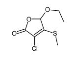 4-chloro-2-ethoxy-3-methylsulfanyl-2H-furan-5-one结构式