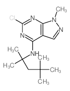 3-chloro-9-methyl-N-(2,4,4-trimethylpentan-2-yl)-2,4,8,9-tetrazabicyclo[4.3.0]nona-1,3,5,7-tetraen-5-amine结构式