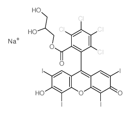 2,3-dihydroxypropyl 2,3,4,5-tetrachloro-6-(3-hydroxy-2,4,5,7-tetraiodo-6-oxo-xanthen-9-yl)benzoate picture
