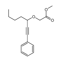 methyl 2-(1-phenylhept-1-yn-3-yloxy)acetate结构式